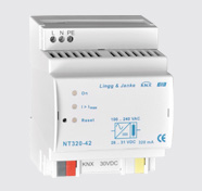 KNX quick system devices: network coupler, power supply or temperature sensors by Lingg und Janke
